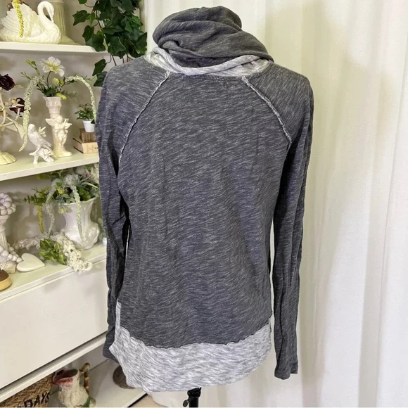 Free People Beach Cowl Neck Tee Grey - Picture 4 of 10